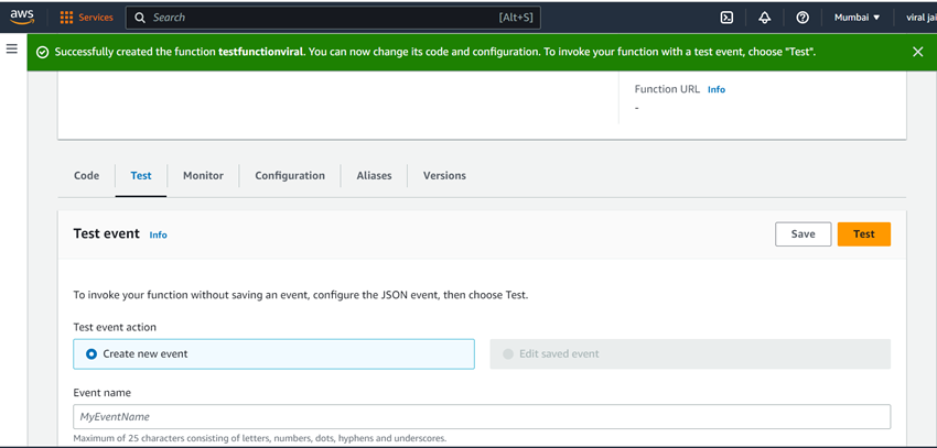 Create a Lambda function with AWS console